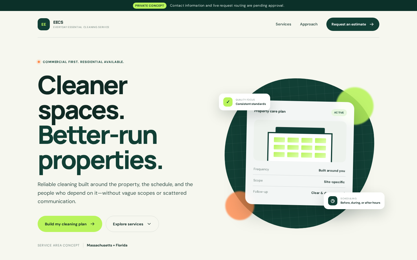EECS | Everyday Essential Cleaning Service website screenshot