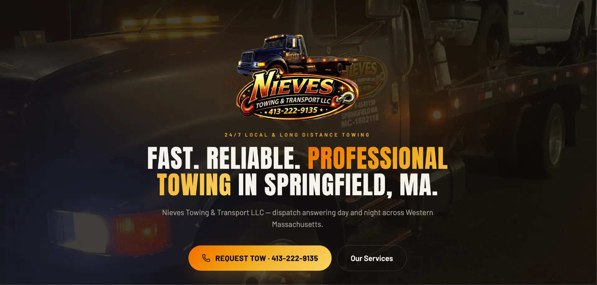 Nieves Towing & Transport website screenshot