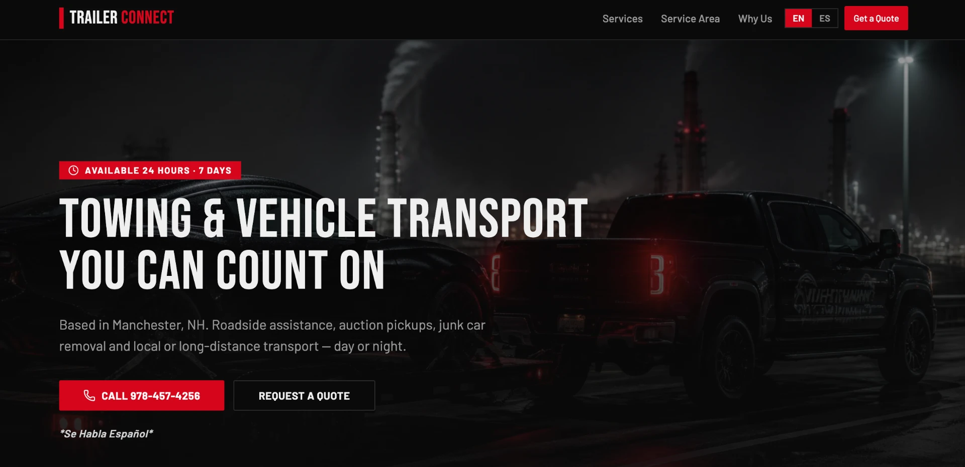 Trailer Connect website screenshot