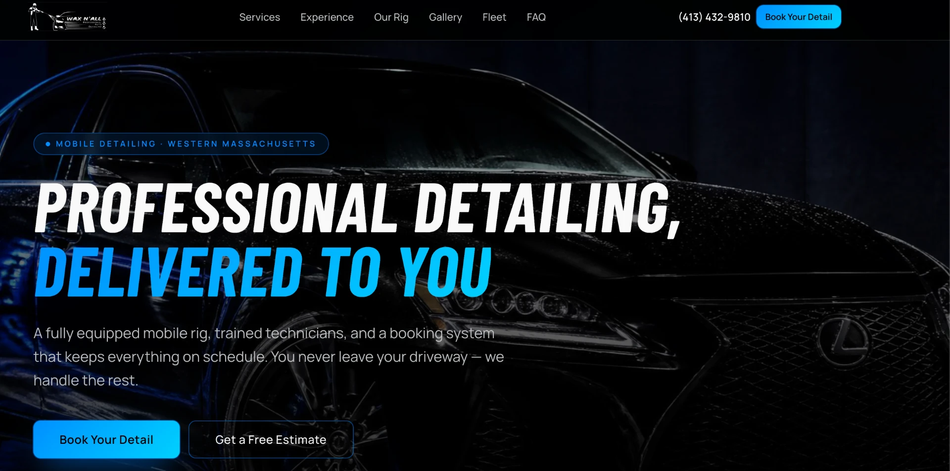 Wax N' All website screenshot